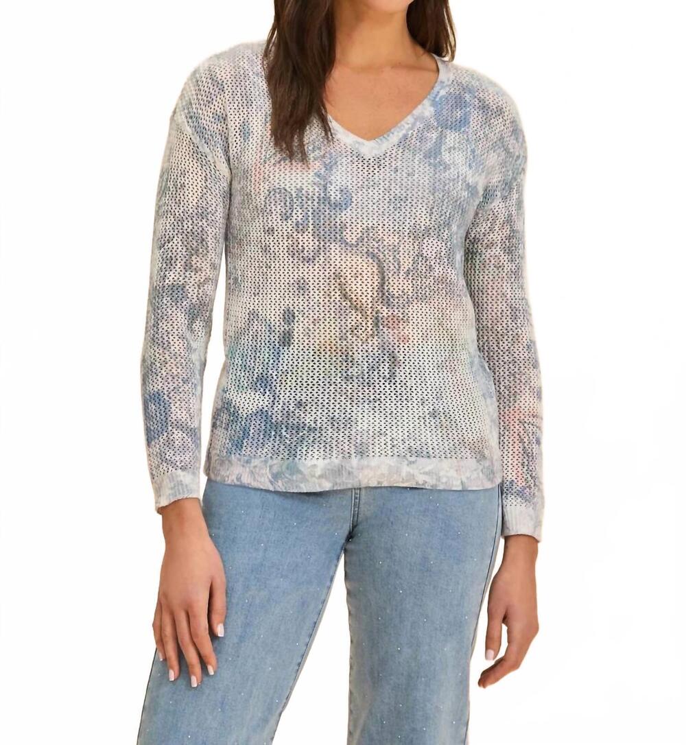 NEW FDJ mesh vneck top in neutral